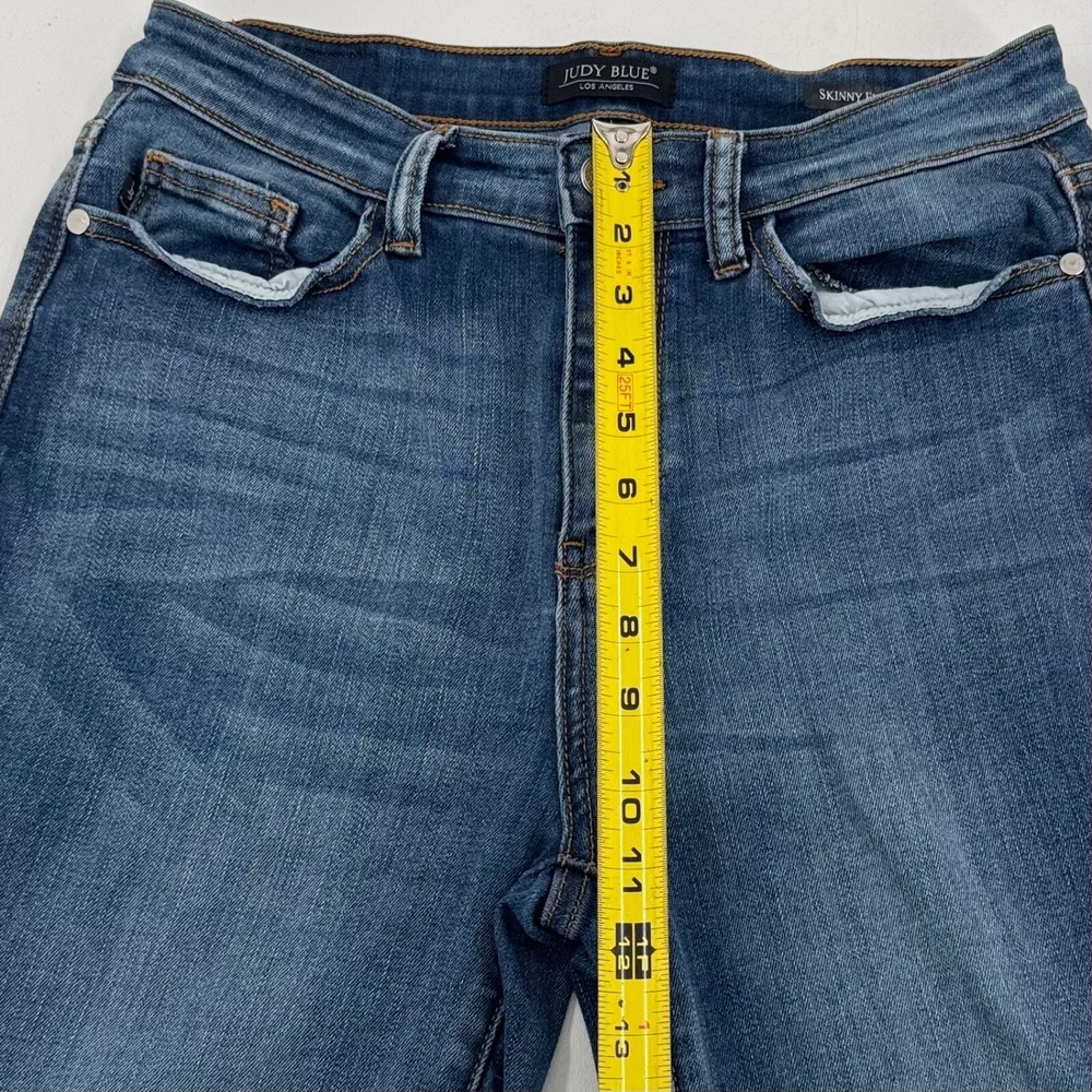 Judy Blue Los Angeles Skinny Fit Jeans WOMENS Blue Medium Wash Released Hem 9/29 - Picture 9 of 15